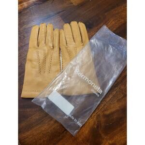 Sermoneta Genuine Leather Made In Italy Cashmere Lined Size 8 Unisex Gloves
